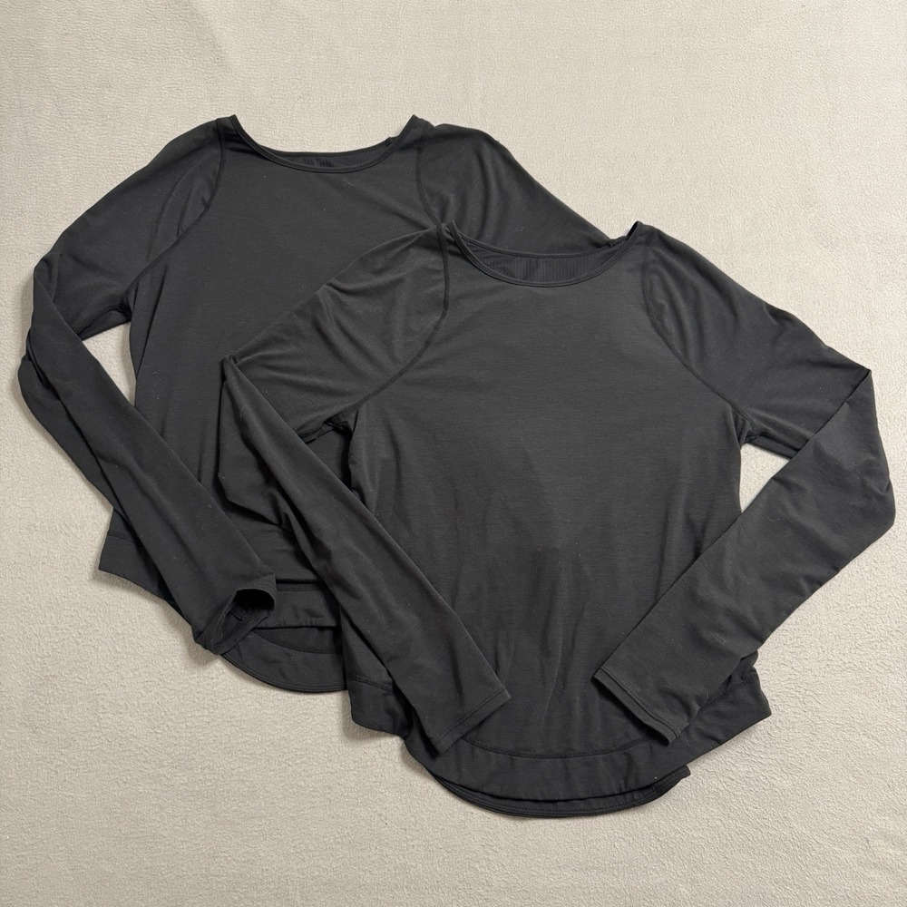 Sweaty Betty Top Womens XS Black Long Sleeve Athletic Gym Yoga Lot of 2